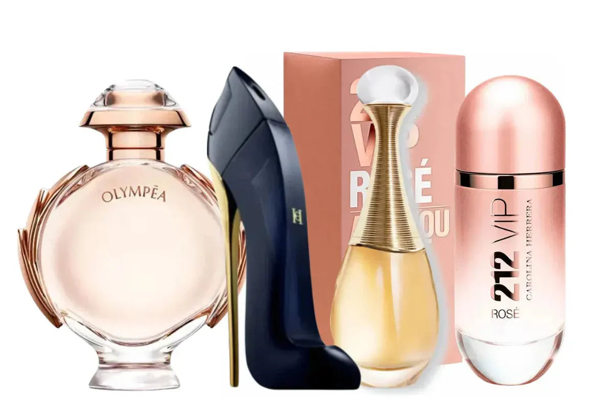 4 smaržu komplekts | Good Girl, Olympea, Jadore, 212 Vip Rosé