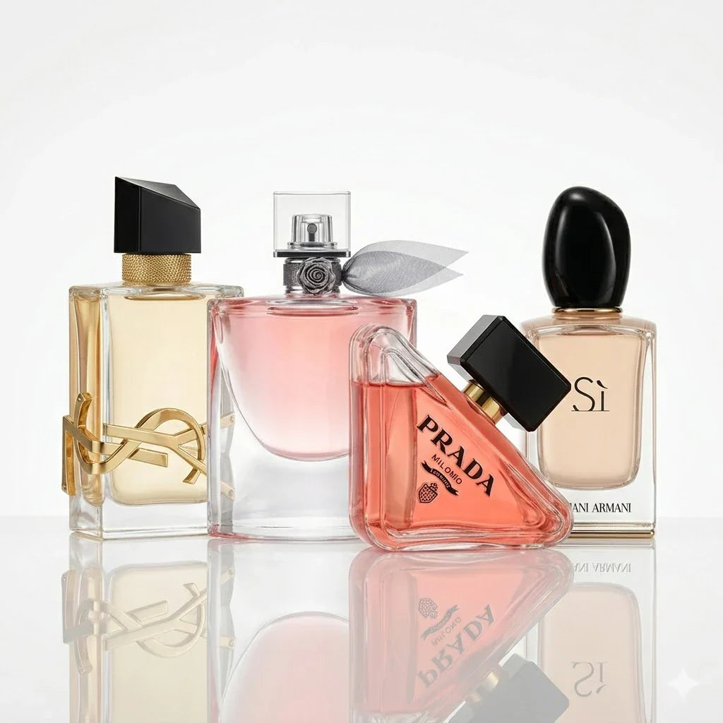 4 smaržu komplekts | YSL Libre, Lancôme La Vie Est Belle, Prada Paradoxe, Armani Sì.
