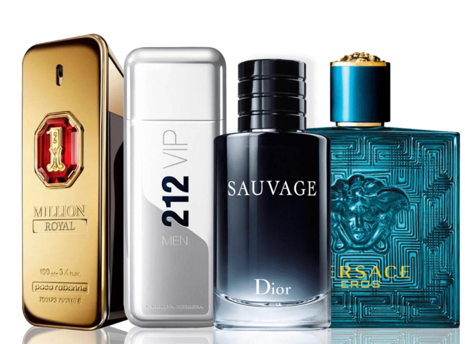 4 smaržu komplekts | One Million Royal + 212 VIP Men + Sauvage Dior + Versace Eros 100 ml