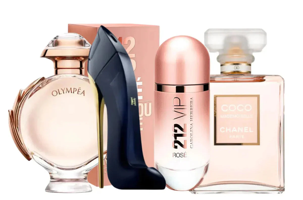 4 smaržu komplekts | 212 Rosé, Coco Mademoiselle, Good Girl, Olympea 100ml