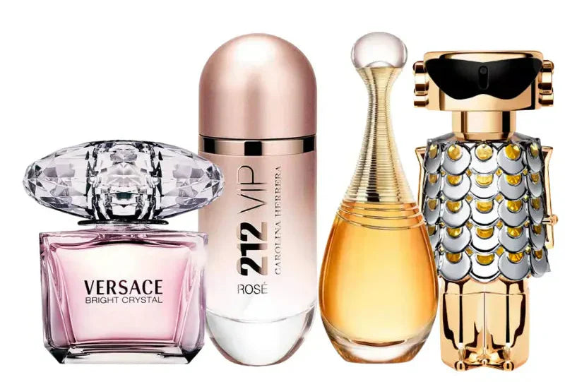 4 smaržu komplekts | Jadore, 212 Vip Rose, Fame, Bright Crystal