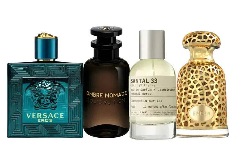 4 smaržu komplekts | Eros, Ombre Nomade, Santal 33, Emeer