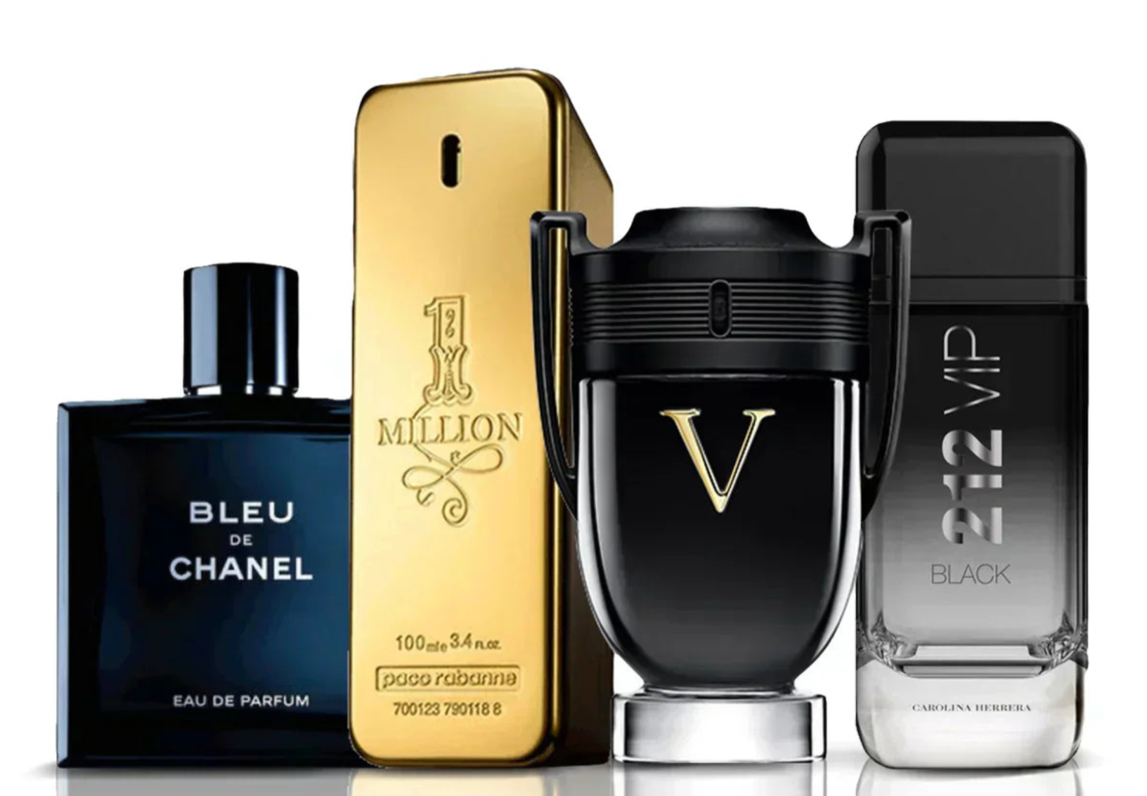 4 smaržu komplekts | Invictus Victory + One Million + Bleu de Chanel + 212 Vip Black